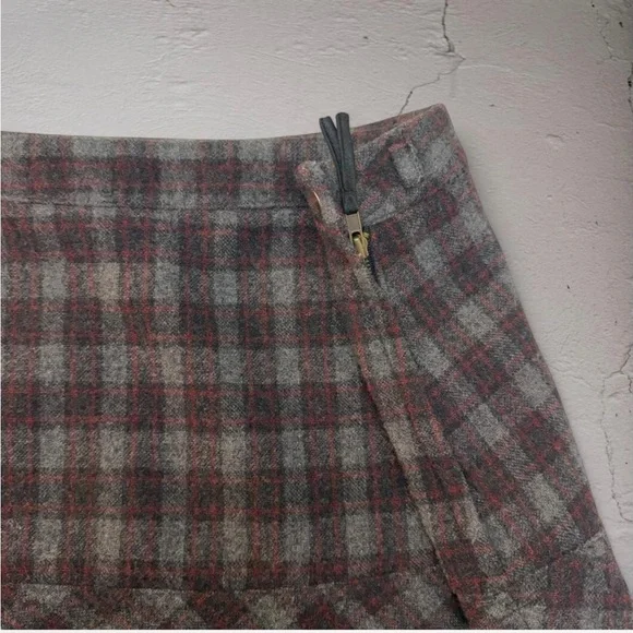 Vintage Y2K Tartan Plaid Wool Blend Pleated Mini Skirt - Picture 4 of 5